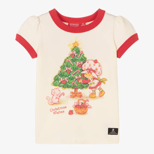 Rock Your Baby-Girls Ivory Strawberry Shortcake T-Shirt | Childrensalon Outlet