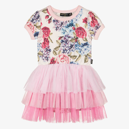 Rock Your Baby-Girls Pink Floral Tulle Dress | Childrensalon Outlet