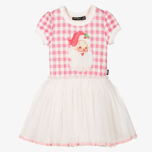 Rock Your Baby-Rosa Vichykaro-Kleid mit Tüllrock | Childrensalon Outlet