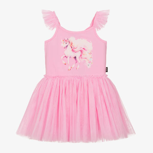 Rock Your Baby-Girls Pink Unicorn Tulle Gown | Childrensalon Outlet