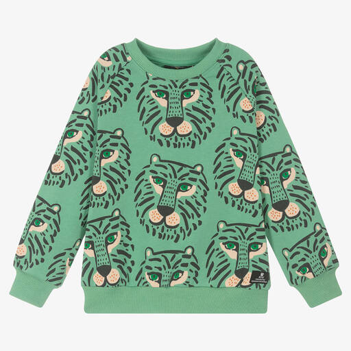 Rock Your Baby-Grünes Baumwoll-Tiger-Sweatshirt | Childrensalon Outlet