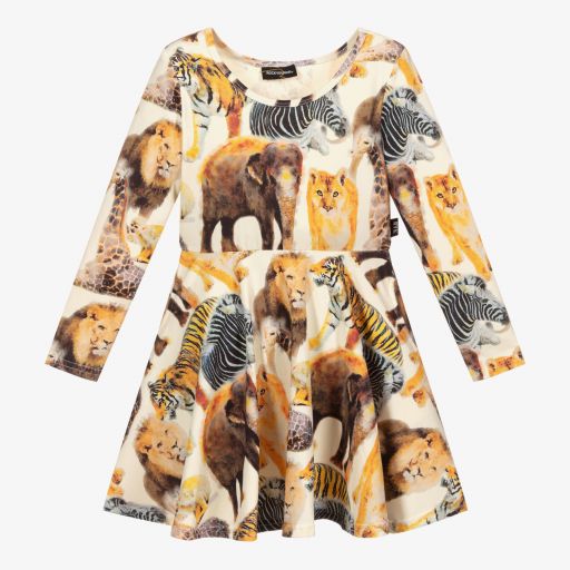 Rock Your Baby-Кремовое хлопковое платье с принтом Safari | Childrensalon Outlet