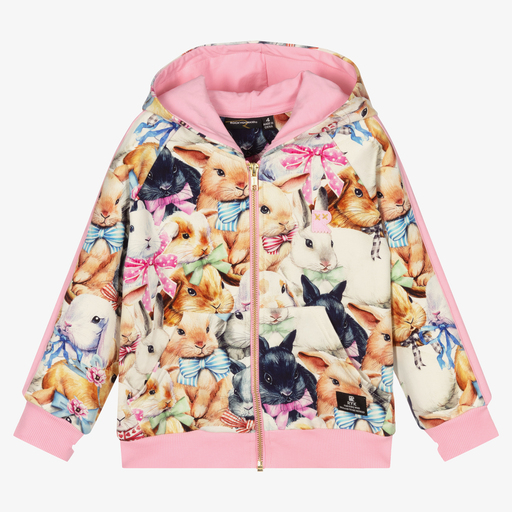 Rock Your Baby-Pink Bunny Bows Zip-Up Top | Childrensalon Outlet