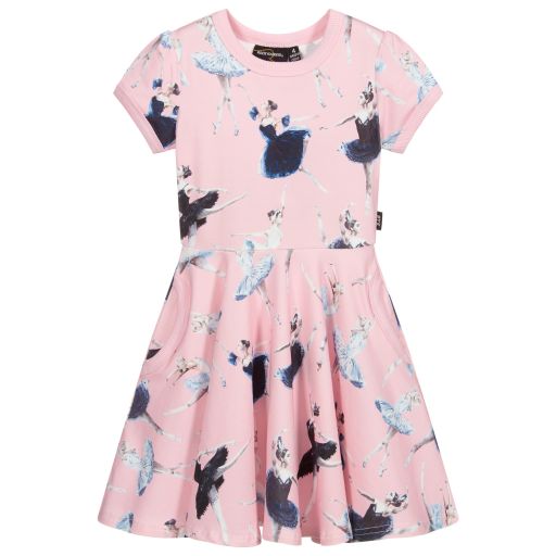 Rock Your Baby-Pink Cotton Ballet Print Dress | Childrensalon Outlet
