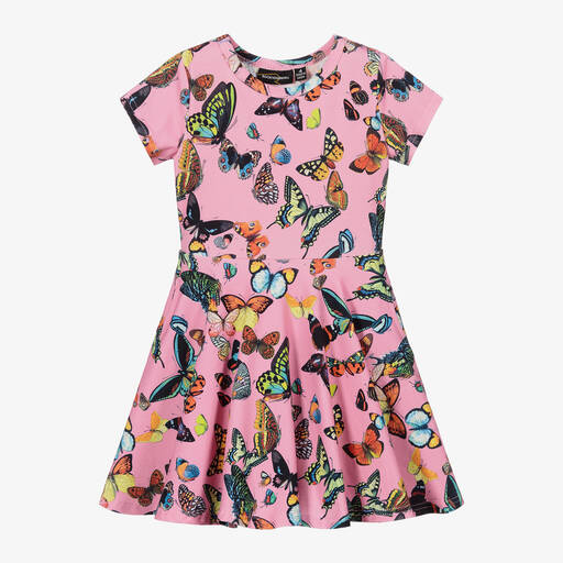 Rock Your Baby-Розовое хлопковое платье с бабочками | Childrensalon Outlet