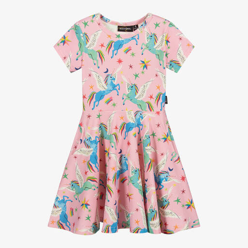 Rock Your Baby-Розовое хлопковое платье с принтом Pegasus | Childrensalon Outlet
