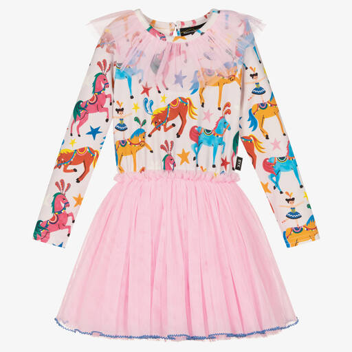 Rock Your Baby-Pink Parade Horses Tulle Dress | Childrensalon Outlet