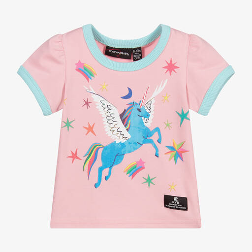 Rock Your Baby-Pink Pegasus Baby T-Shirt | Childrensalon Outlet