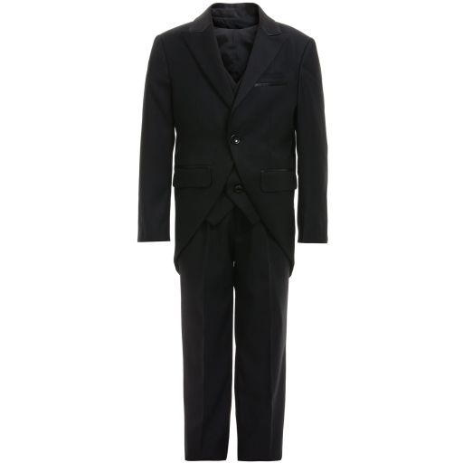 Romano Vianni-Black 3 Piece Formal Tail Suit | Childrensalon Outlet