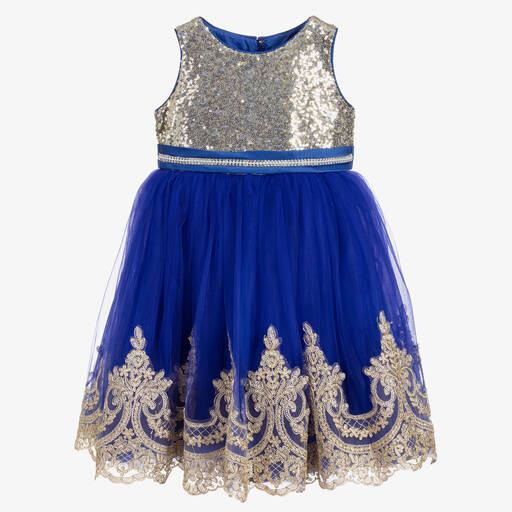 Romano Princess-Blue Sequin & Tulle Dress | Childrensalon Outlet