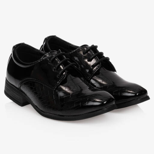 Romano-Boys Black Patent Shoes | Childrensalon Outlet