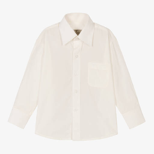 Romano Vianni-Boys Ivory Cotton Shirt | Childrensalon Outlet