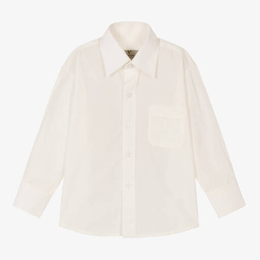 Romano Vianni-Chemise en coton ivoire garçon | Childrensalon Outlet