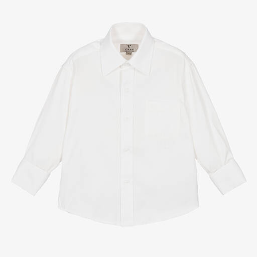 Romano Vianni-Boys Ivory Cotton Shirt  | Childrensalon Outlet