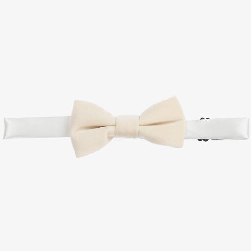 Romano-Кремовый бархатный галстук-бабочка для мальчиков (10см) | Childrensalon Outlet