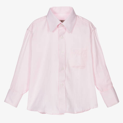 Romano Vianni-Boys Pink Cotton Shirt  | Childrensalon Outlet