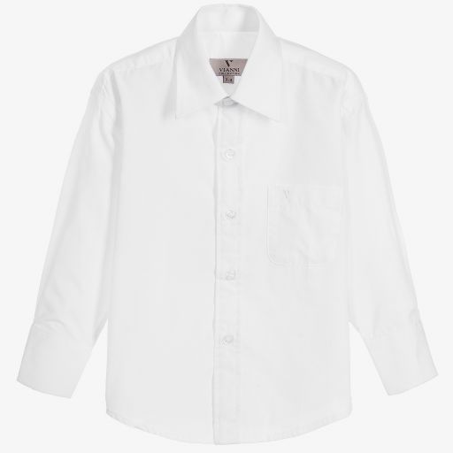 Romano Vianni-Boys White Cotton Shirt | Childrensalon Outlet
