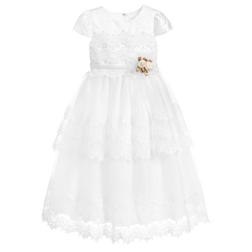 Romano Princess-Girls Ivory Lace Dress | Childrensalon Outlet