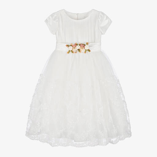 Romano-Girls Ivory Lace Dress  | Childrensalon Outlet