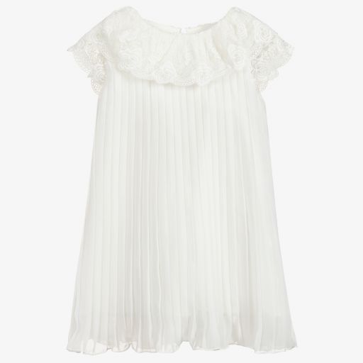 Romano Princess-Girls Ivory Pleated Dress | Childrensalon Outlet