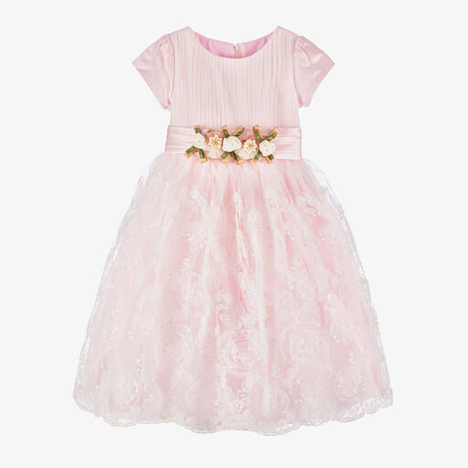 Romano-Girls Pink Lace Dress  | Childrensalon Outlet