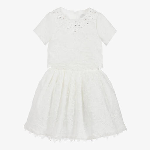 Romano Princess-Ivory Lace 3 Piece Outfit  | Childrensalon Outlet