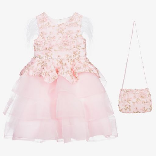 Romano-Ensemble robe et sac de soirée rose | Childrensalon Outlet