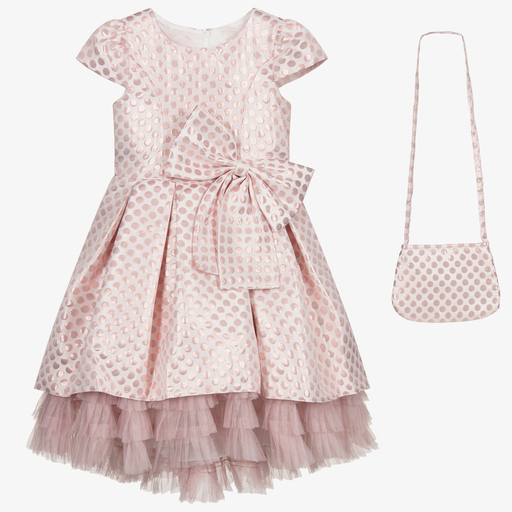 Romano Princess-Ensemble sac et robe rose à pois | Childrensalon Outlet