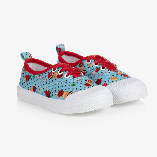 Rosalita Señoritas-Blue Fruit Canvas Trainers | Childrensalon Outlet