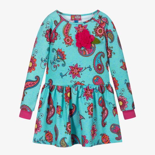 Rosalita Señoritas-Girls Blue Floral Jersey Dress | Childrensalon Outlet
