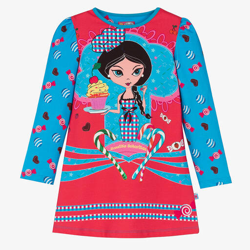 Rosalita Señoritas-Розово-голубое хлопковое платье для девочек | Childrensalon Outlet