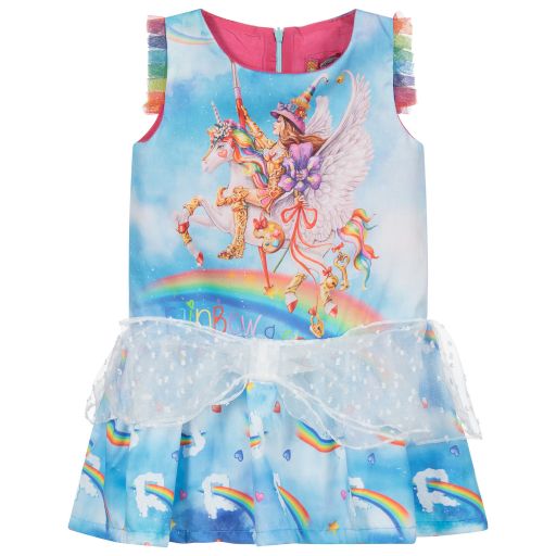 Rosalita Señoritas-Голубое платье с единорогами для девочек | Childrensalon Outlet