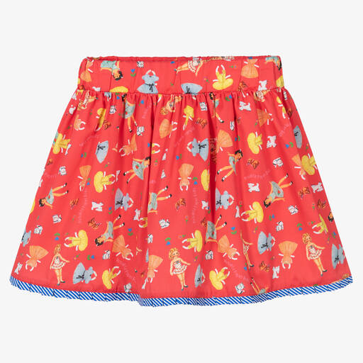 Rosalita Señoritas-Girls Coral Red Cotton Skirt | Childrensalon Outlet