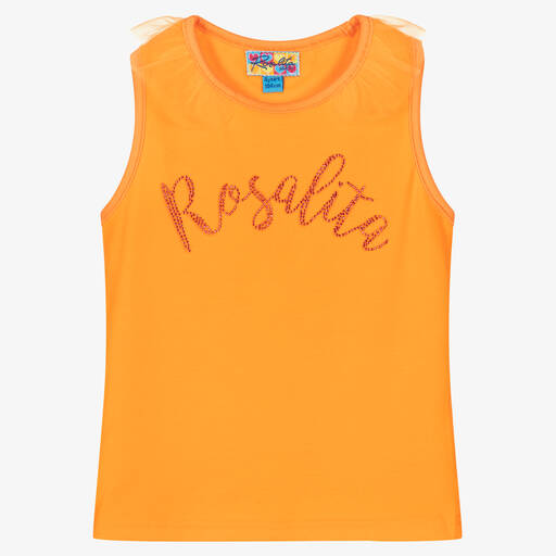 Rosalita Señoritas-Girls Orange Vest Top | Childrensalon Outlet