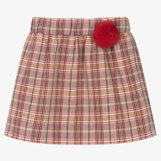 Rosalita Señoritas-Girls Pink & Beige Check Skirt | Childrensalon Outlet