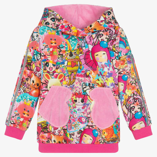 Rosalita Señoritas-Girls Pink Manga Cotton Hoodie | Childrensalon Outlet