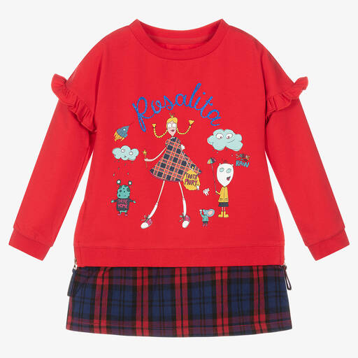 Rosalita Señoritas-Girls Red Cotton Dress | Childrensalon Outlet