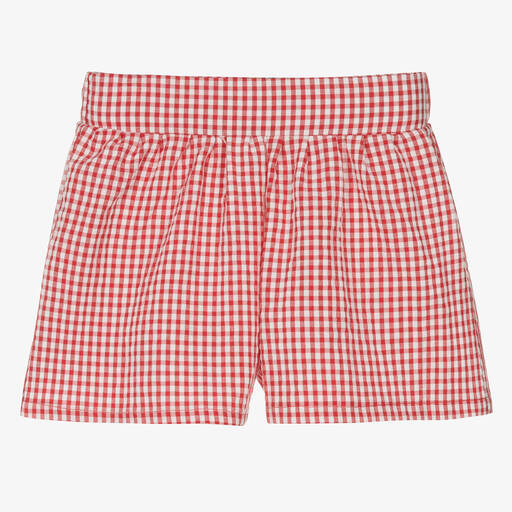 Rosalita Señoritas-Girls Red Gingham Cotton Shorts | Childrensalon Outlet