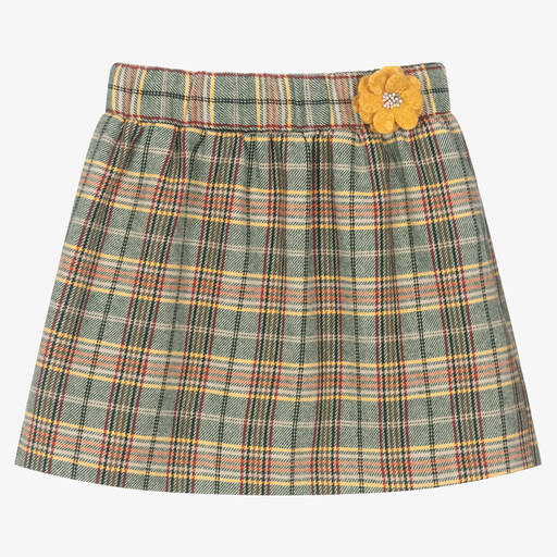 Rosalita Señoritas-Green & Beige Check Skirt | Childrensalon Outlet
