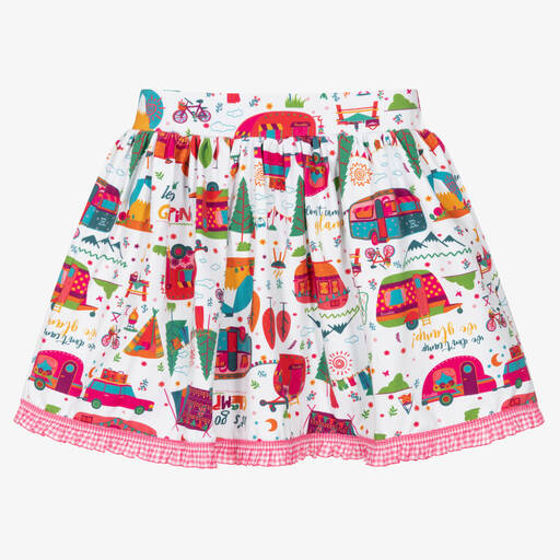 Rosalita Señoritas-White & Pink Cotton Skirt | Childrensalon Outlet