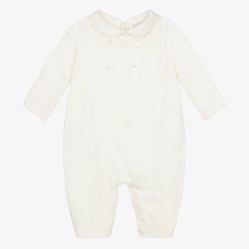 Sarah Louise-Baby Boys Ivory Cable Knit Romper | Childrensalon Outlet