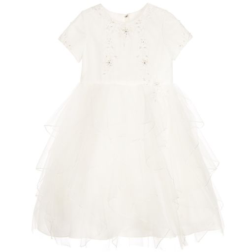 Sarah Louise-Baby Girls Ivory Floral Embroidered Dress | Childrensalon Outlet