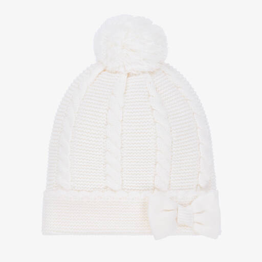 Sarah Louise-Baby Girls Ivory Knitted Hat | Childrensalon Outlet