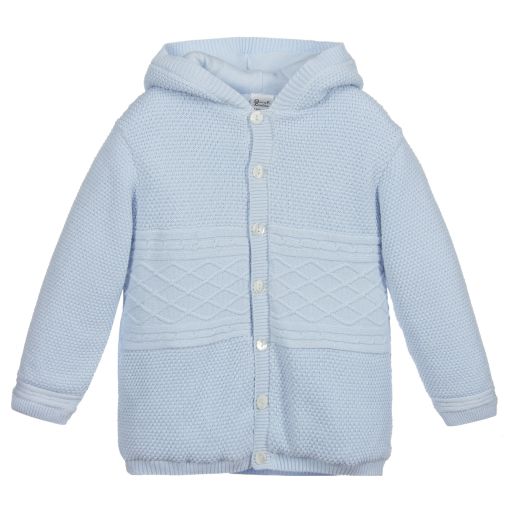 Sarah Louise-Blue Cotton Knitted Jacket | Childrensalon Outlet