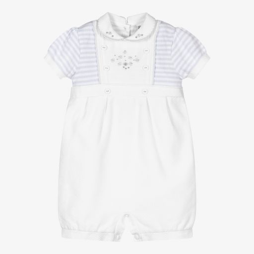 Sarah Louise-Blue & White Baby Shortie | Childrensalon Outlet