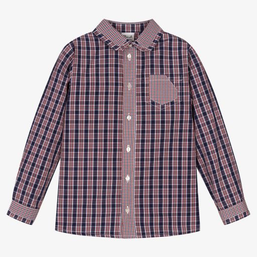 Sarah Louise-Boys Blue & Red Check Shirt | Childrensalon Outlet