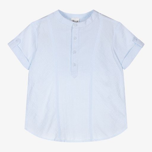 Sarah Louise-Boys Blue & White Check Shirt | Childrensalon Outlet