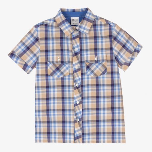Sarah Louise-Boys Checked Cotton Shirt | Childrensalon Outlet