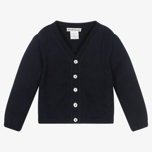Sarah Louise-Boys Navy Knit Button Cardigan | Childrensalon Outlet