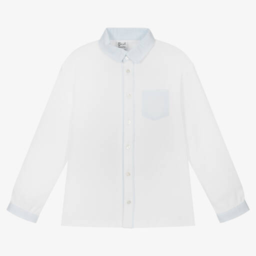 Sarah Louise-Boys White Cotton Jersey Shirt | Childrensalon Outlet